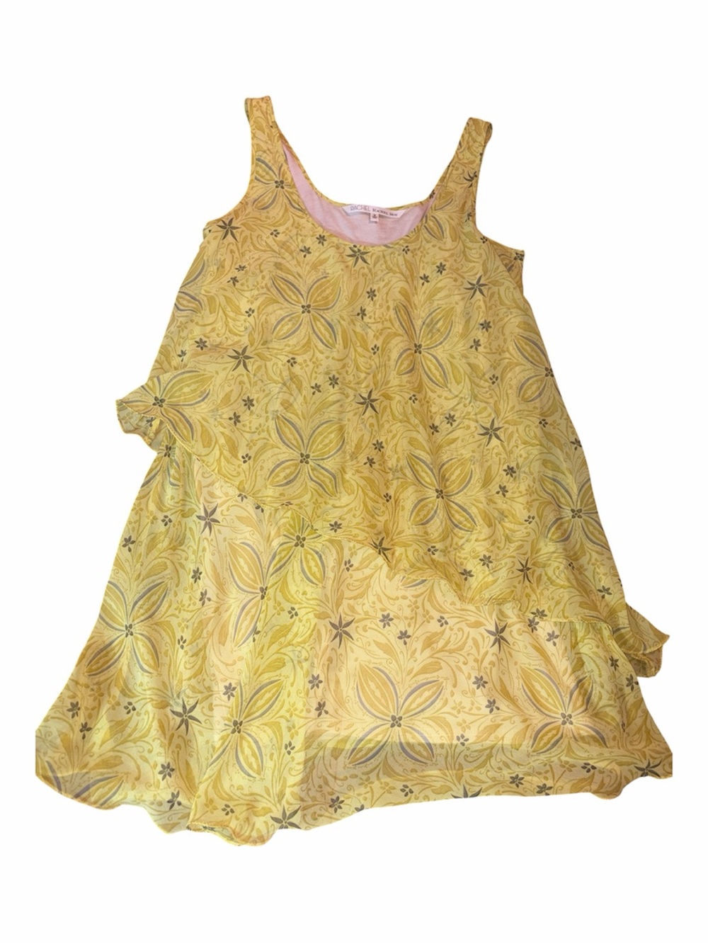 RACHEL Rachel Roy Yellow Floral Scoop-Neck Dress
